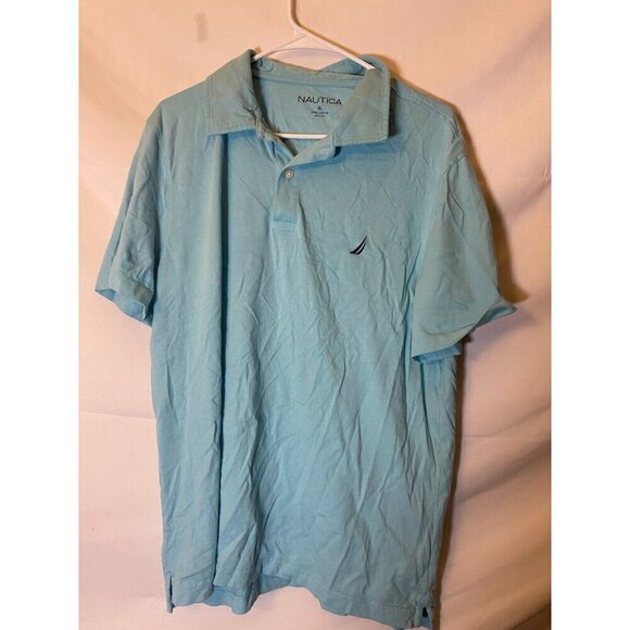 Nautica Mens Polo Shirt Nice Aqua Blue Size XL Short SLeeve Preppy - Picture 1 of 2